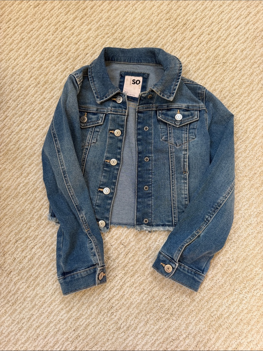 SO Kids Denim Jacket in Medium Blue - Classic Trucker